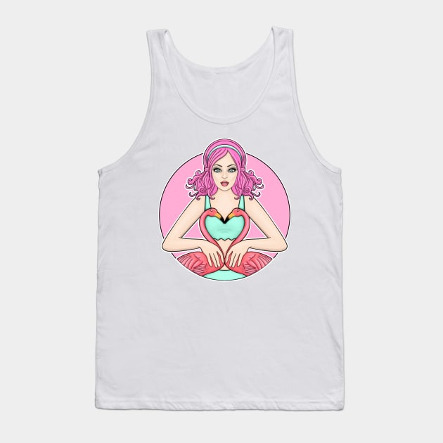 Flamingo Girl Tank Top by Ivetastic